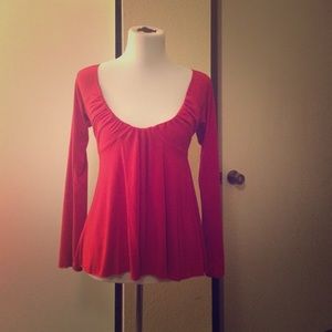 Red Frederick's of Hollywood long sleeve top