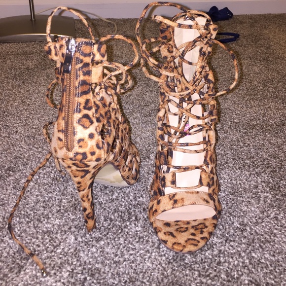 Cheetah Print Strappy Heels