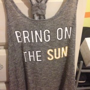 grey aéropostale muscle tee "bring on the sun"