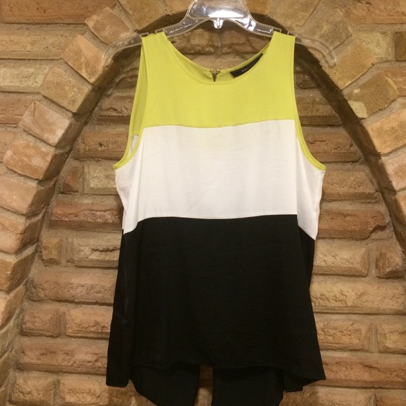 BCBGMaxazria Sleeveless Colorblock Top