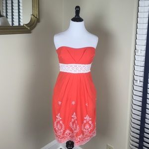 SPEECHLESS Strapless Dress with White Embroidery 7