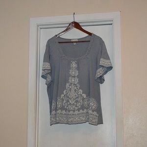 Blue Kim Rogers Casual Top size 2X