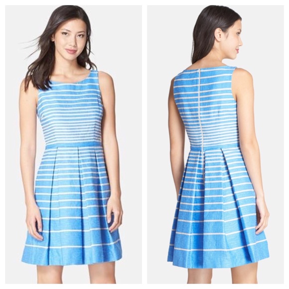 Taylor Stripe Jacquard Fit and Flare Dress