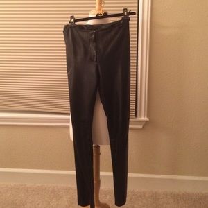 Chanel black leather pants