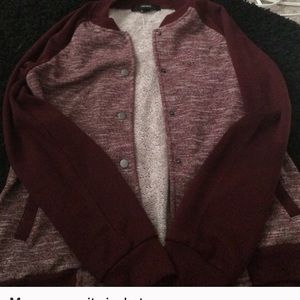 Maroon varsity jacket