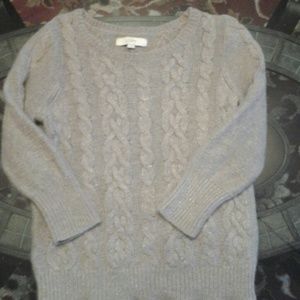 Ann Taylor Loft tan and silver sweater