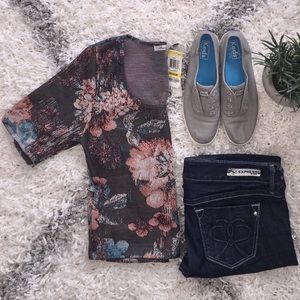 NWT Macy's American Rag Floral Crop Top Size M