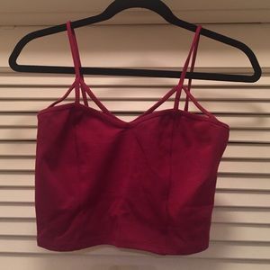 NWT- Burgundy Cut Out Crop Top Bra