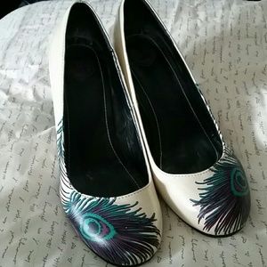 Peacock feather heels
