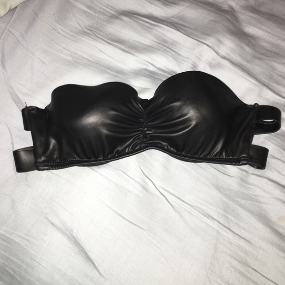 Fuax leather swimsuit top
