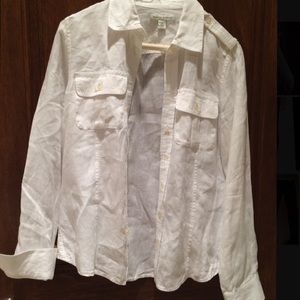 White Banana Republic button down-size small
