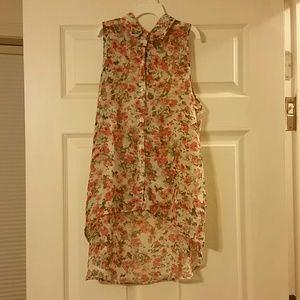 Floral hi-low blouse