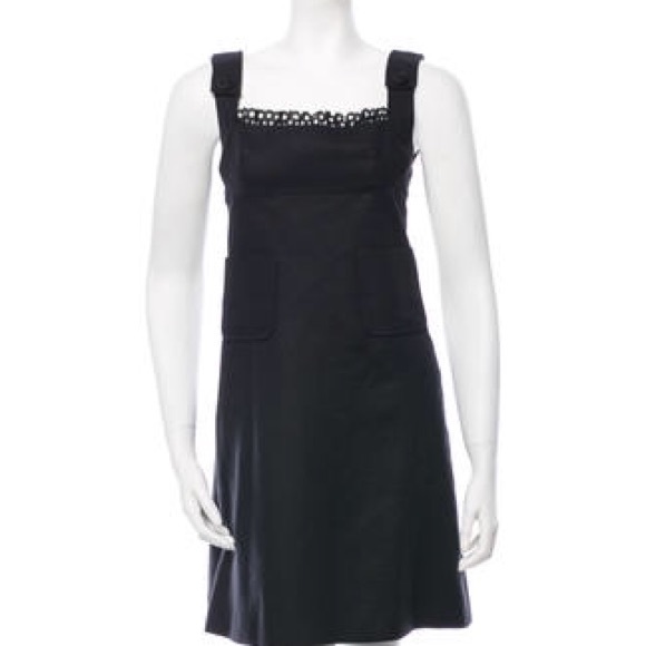Black Derek Lam Lino flax minidress with