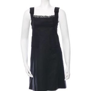 Black Derek Lam Lino flax minidress with