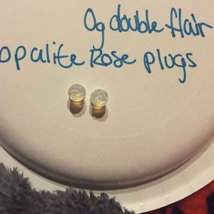 0g double flair opalite rose plugs