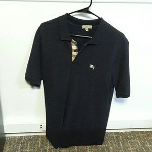 Burberry Men's Checked Collar Polo