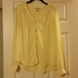 Forever 21 yellow chiffon blouse