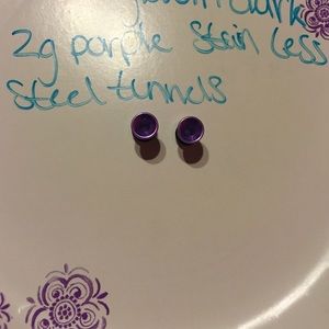 2g purple acrylic tunnels with o rings