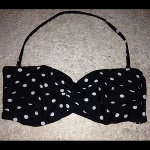 black bandeau bathing suit top
