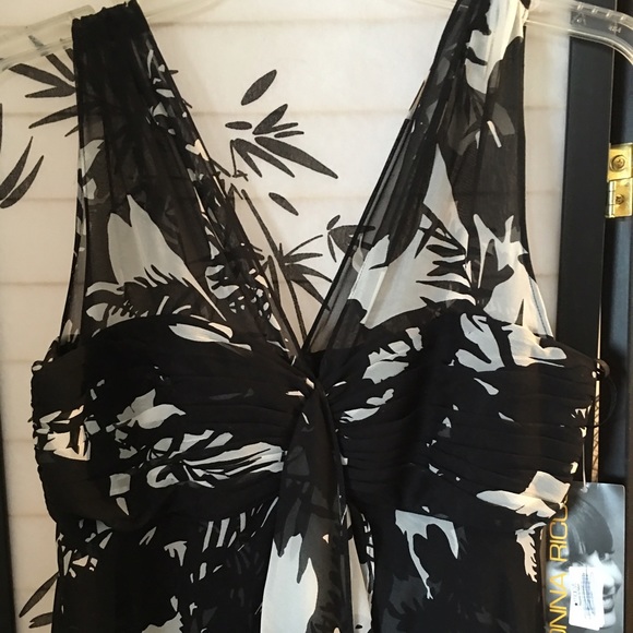 💕Donna Ricco floral black & white flirty dress 💕
