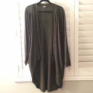 Forrest green long flowy cardigan
