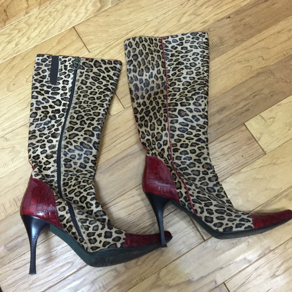 Donald J. Pliner Leopard Ponyhair Boots!