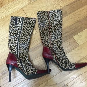 Donald J. Pliner Leopard Ponyhair Boots!