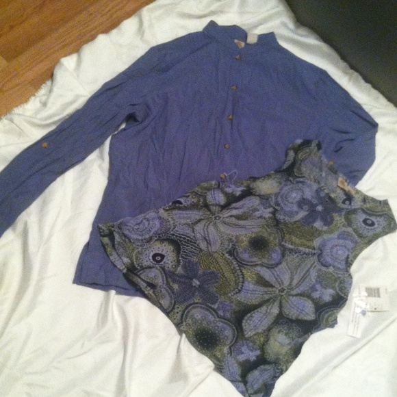 2pc button up shirt with tank