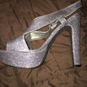 Silver Sparkly High Heels (size 8.5)