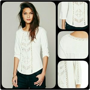 🔹Free People🔹 ivory cotton lace top