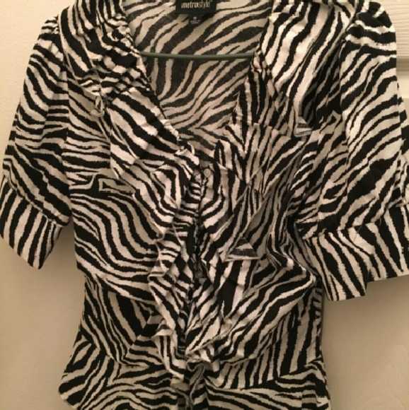 Zebra ruffled blouse