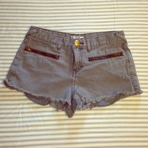 Free People Distressed Gray Cut Off Shorts