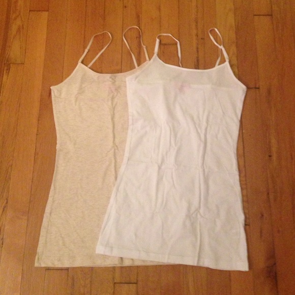 White and beige camisoles
