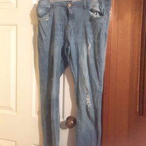 Light blue denim jeans