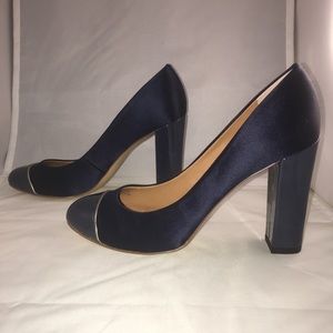 J Crew Etta Cap Toe Leather Pumps