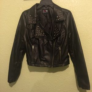 Pleather studded jacket