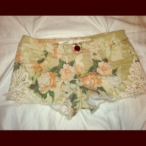 Floral Lace Cut Off Shorts- Mossimo
