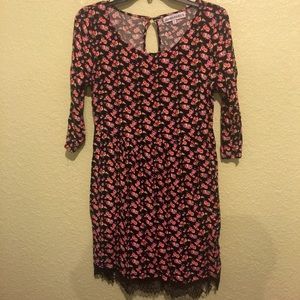 Rosy pink floral dress