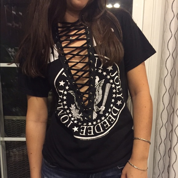 Vintage Ramones tee with lace up