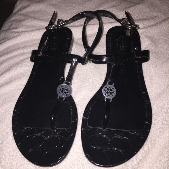 Coach Pier Shiny Jelly Open Toe Synthetic Thong
