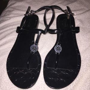 Coach Pier Shiny Jelly Open Toe Synthetic Thong