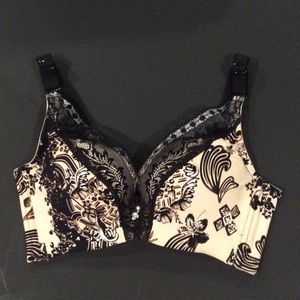 GORGEOUS BLACK/CREAM/SIVER BRA