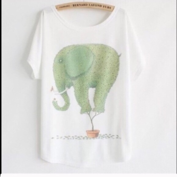 Cute Tops - Animal Print Tee New~Elephant~Firm unless Bundled