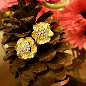 Princess gold and crystal fashion earings