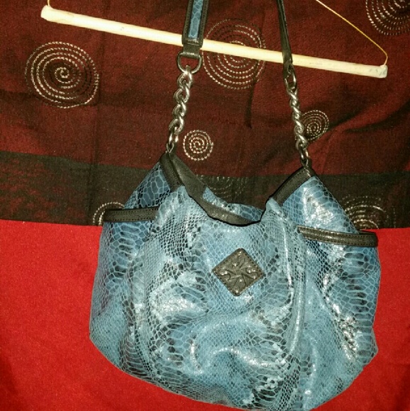 Blue leather with black edging Vera Wang purse
