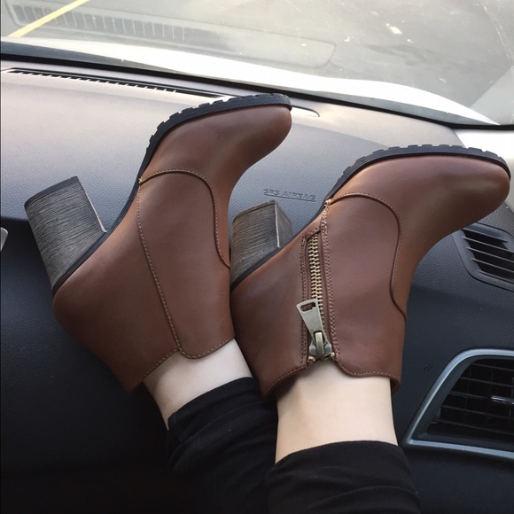 Brown booties, brown ankle boots