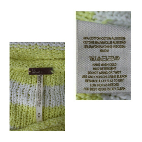 FP Beach Free People white striped pullover Sz M - Picture 4 of 4