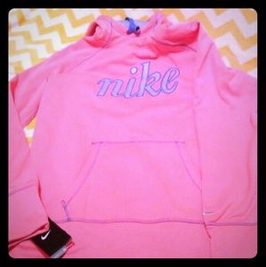 Pink Nike Therma Fit Funnel Neck Hoodie