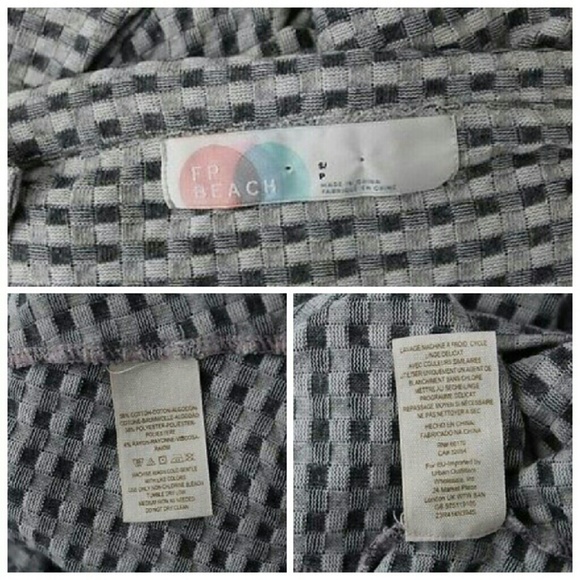 FP Beach Free People peter pan gray gingham Sz S/P - Picture 4 of 4