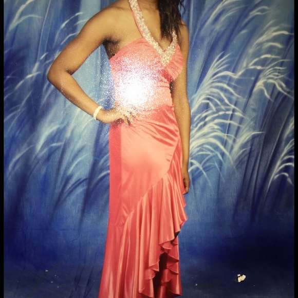 Long pink prom dress